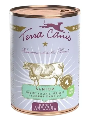 Terra canis senior manzo con sedano, albicocca e erbe officinali 400 gr  