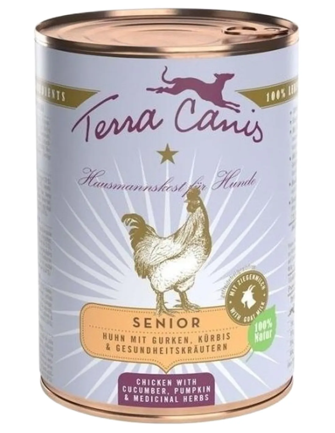 Terra canis senior pollo con cetriolo, zucca e erbe officinali 400 gr   Terra canis senior pollo con cetriolo, zucca e erbe officinali 400 gr