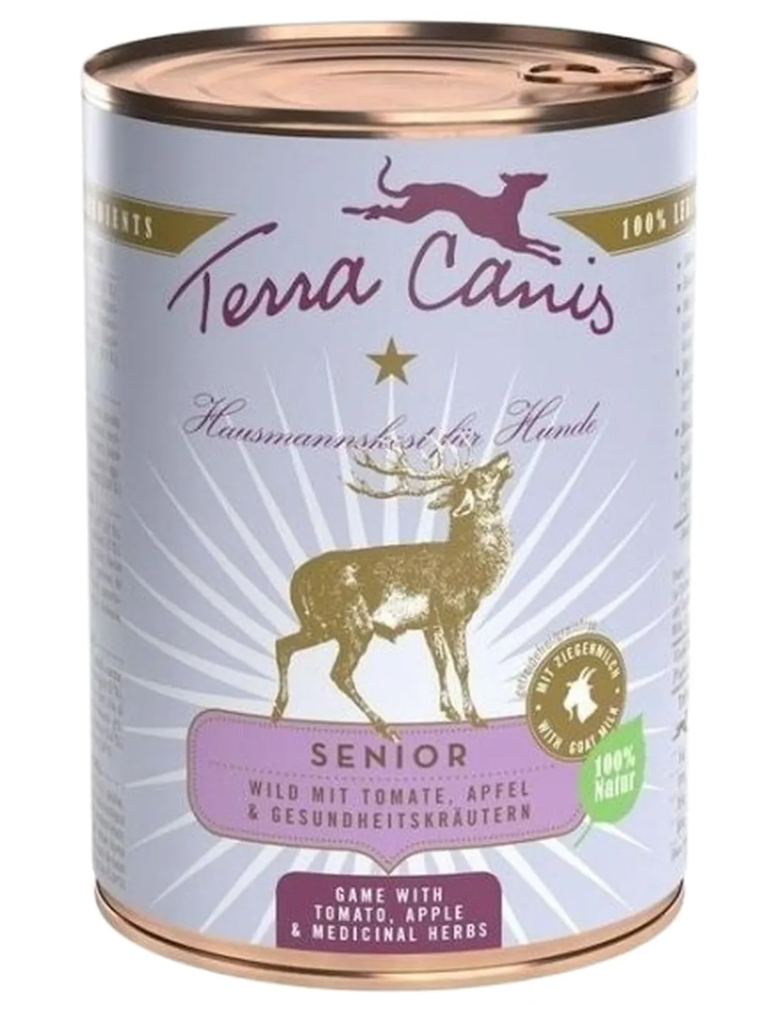 Terra canis senior selvaggina con pomodoro, mela e erbe officinali 400 gr   Terra canis senior selvaggina con pomodoro, mela e erbe officinali 400 gr