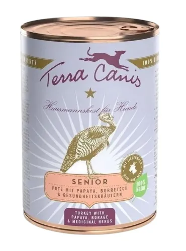 Terra canis senior tacchino con papaya, borragine e erbe officinali 400 gr  