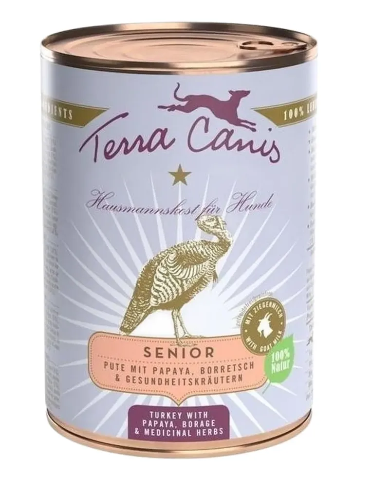 Terra canis senior tacchino con papaya, borragine e erbe officinali 400 gr  