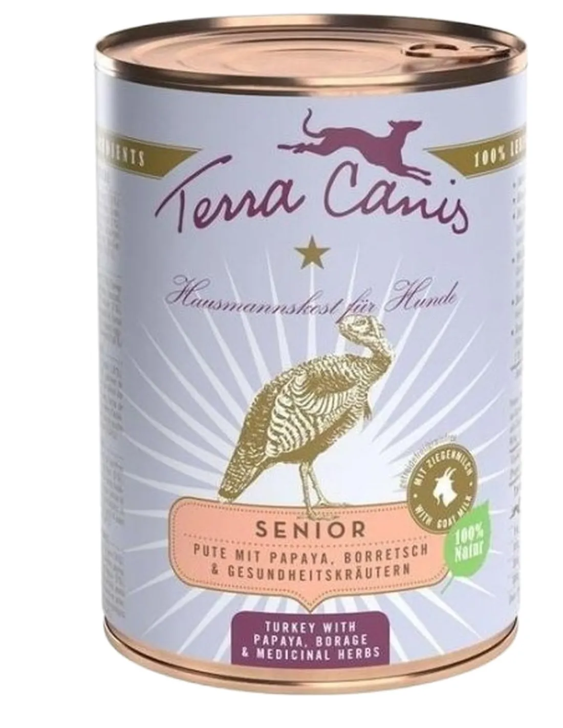 Terra canis senior tacchino con papaya, borragine e erbe officinali 400 gr  