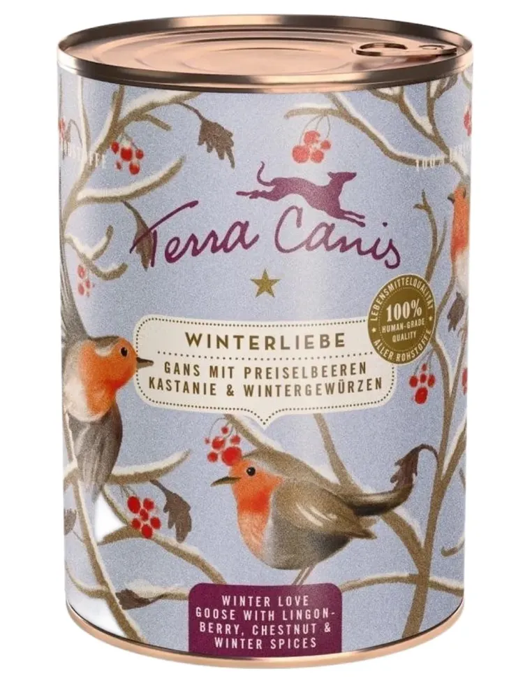 Terra Canis Winter Love Limited Edition Oca con Mirtilli Rossi Castagne e Spezie Invernali 400 gr  