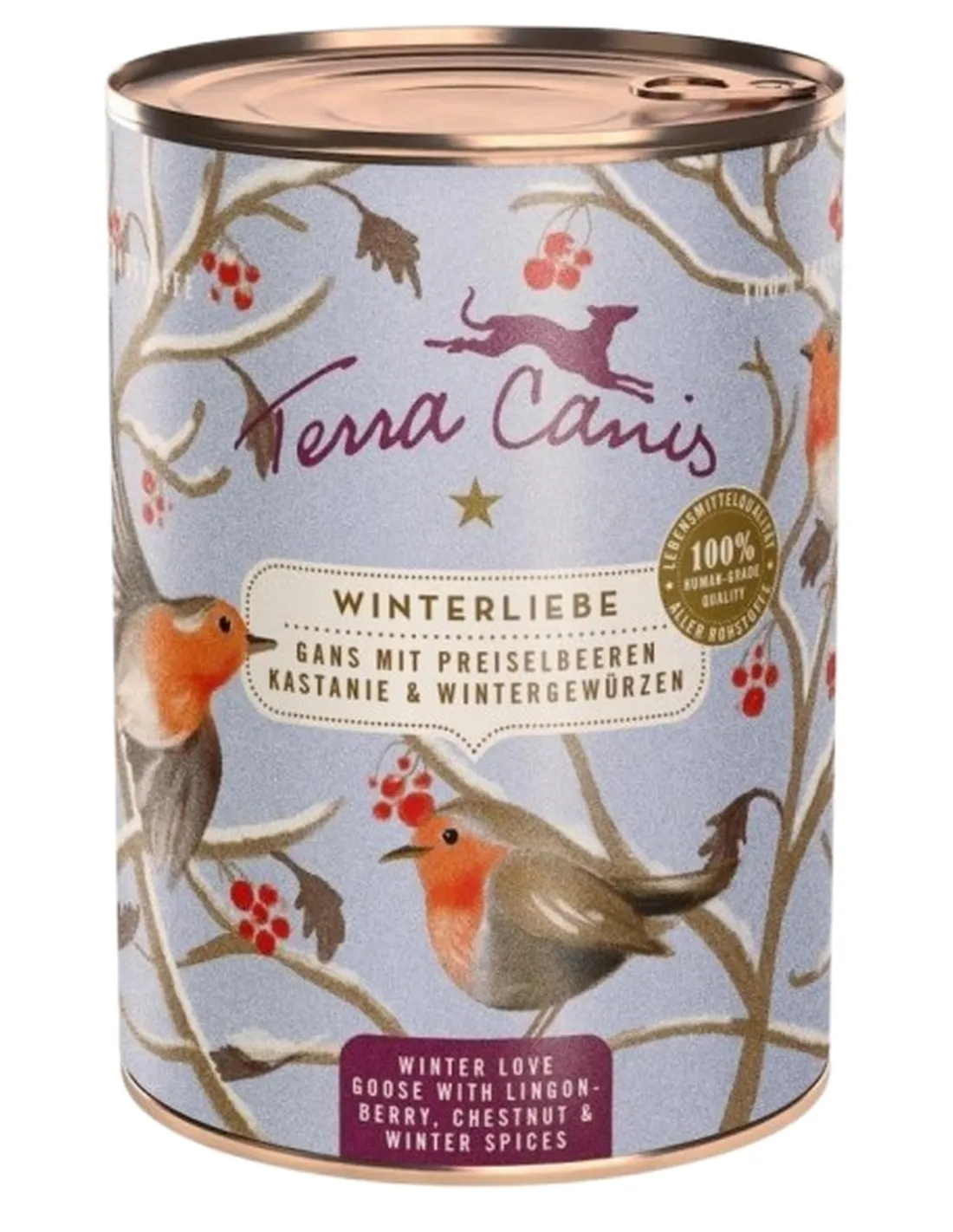 Terra Canis Winter Love Limited Edition Oca con Mirtilli Rossi Castagne e Spezie Invernali 400 gr  