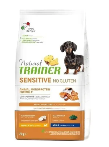 Natural trainer Sensitive cane No Gluten small e toy Adult Salmone 7 KG