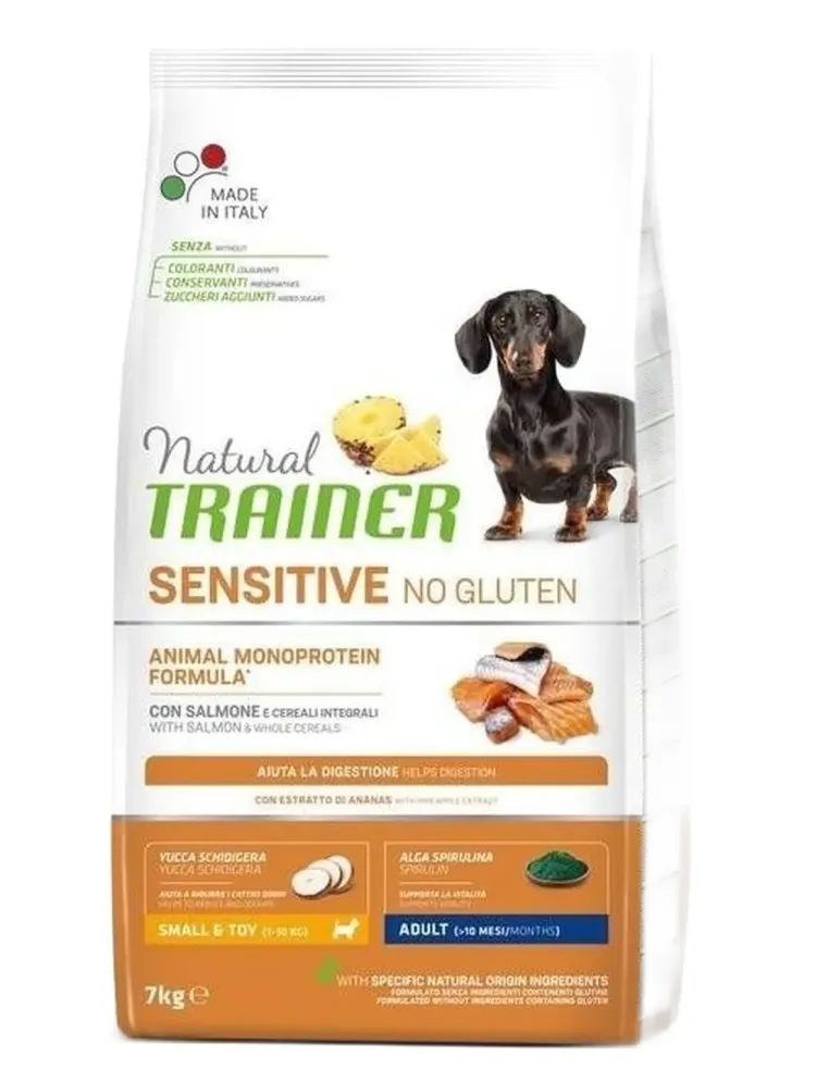 Natural trainer Sensitive cane No Gluten small e toy Adult Salmone 7 KG  