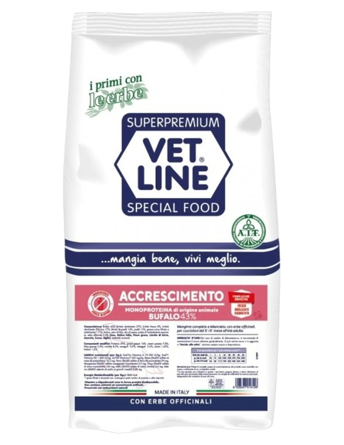 Vet line cane accrescimento bufalo 12,5 kg   Vet line cane accrescimento bufalo 12,5 kg