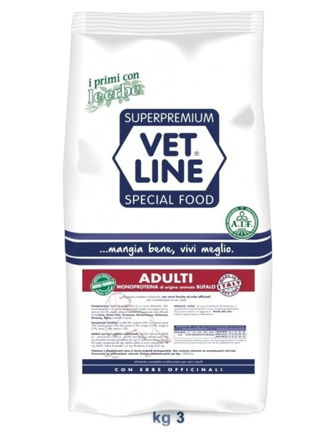 Vet Line cane adulto bufalo 3 kg  