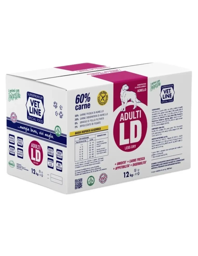 Vet Line cane adulto ld agnello 12 kg  