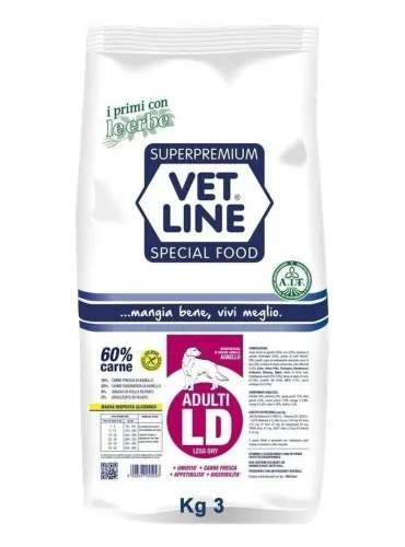 Vet Line cane adulto ld agnello 3 kg  