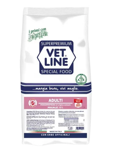 Vet Line cane adulto maiale 12,5 kg  