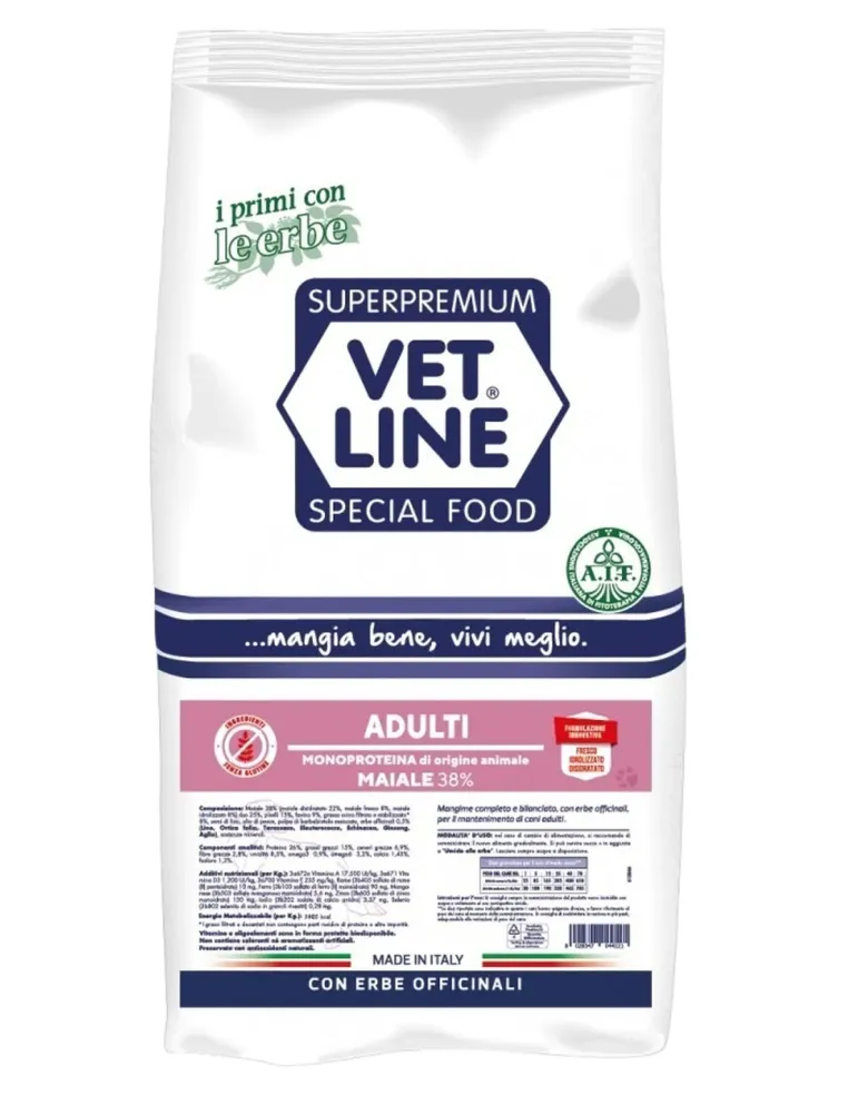 Vet Line cane adulto maiale 12,5 kg  