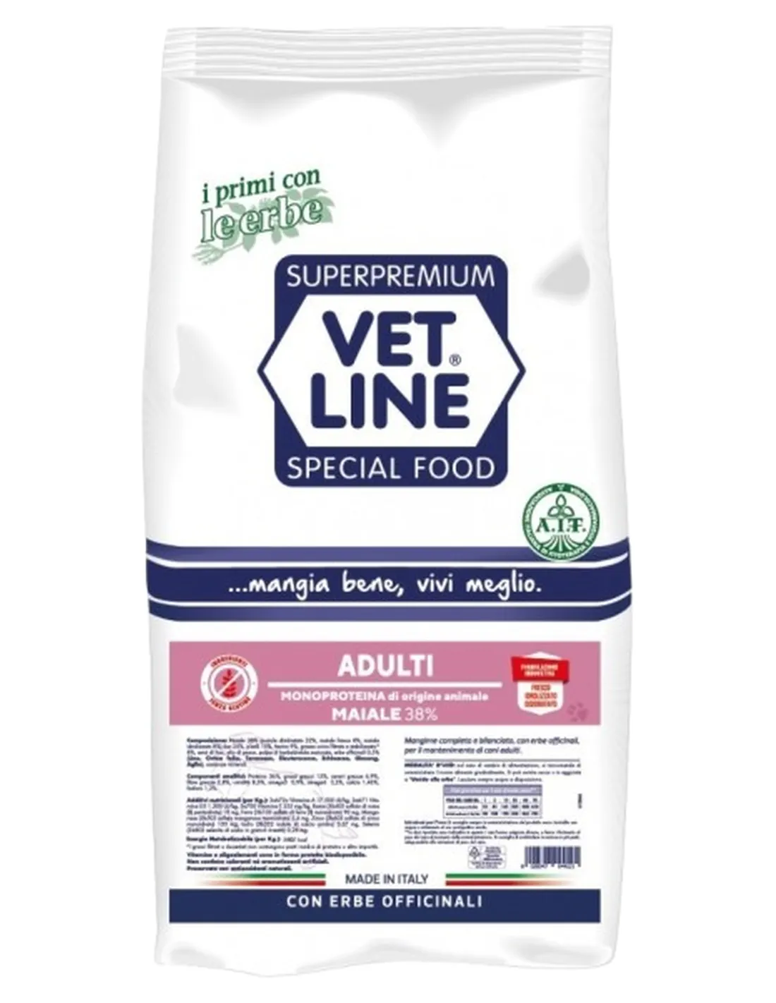 Vet Line cane adulto maiale 12,5 kg  