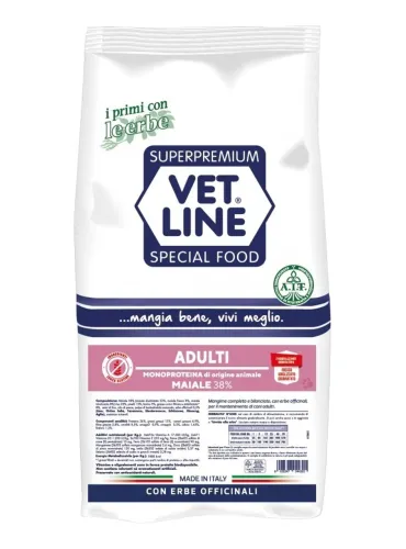 Vet Line cane adulto maiale 3 kg