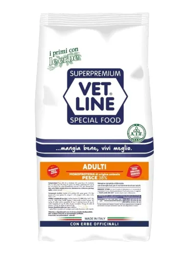 Vet Line cane adulto pesce 12,5 kg