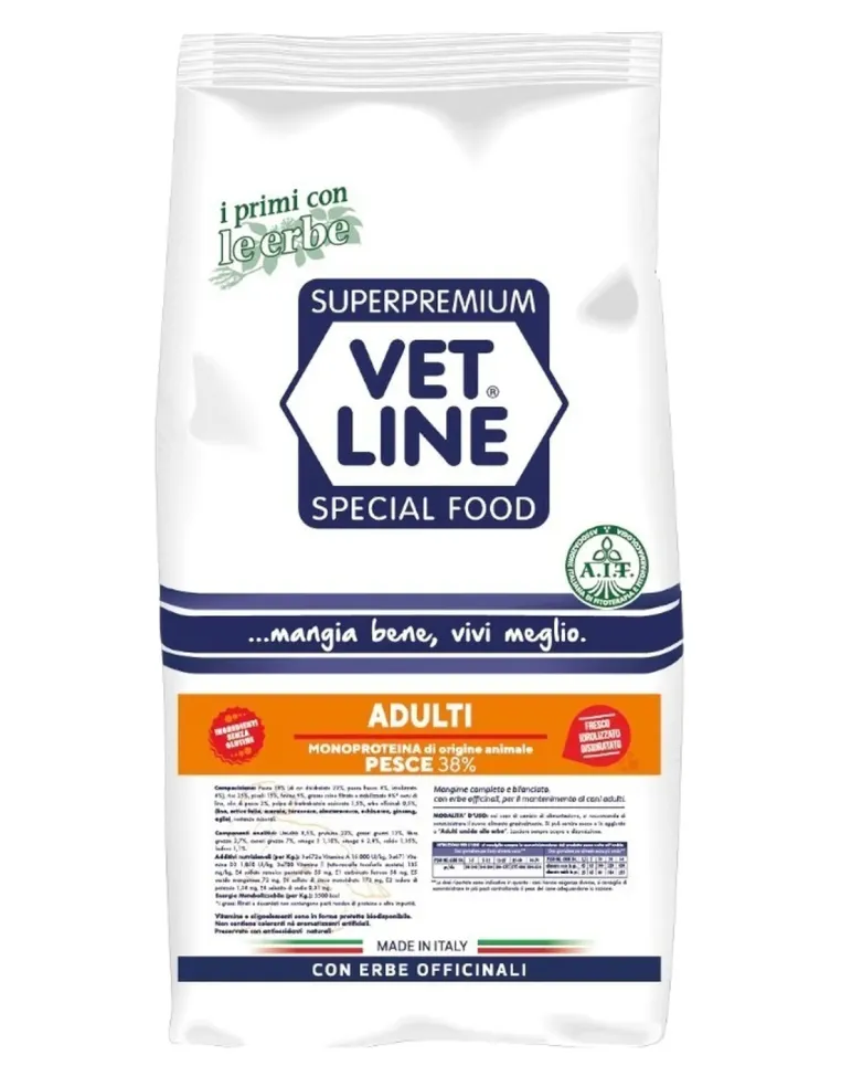 Vet Line cane adulto pesce 12,5 kg  