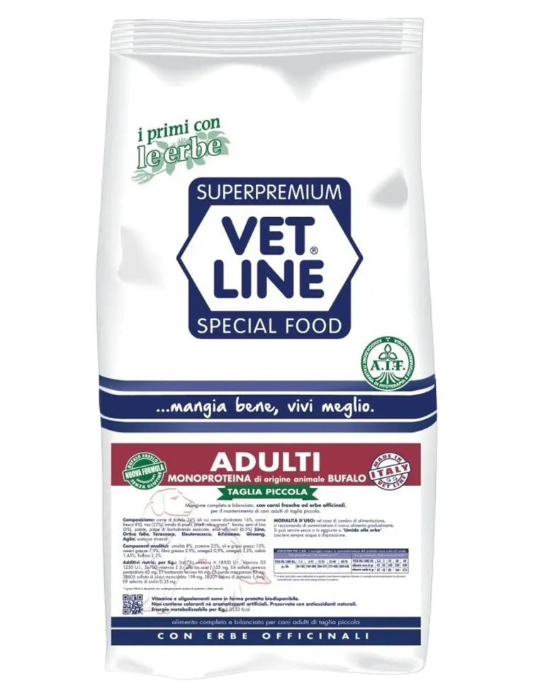 Vet Line cane adulto taglia piccola bufalo 3 kg  