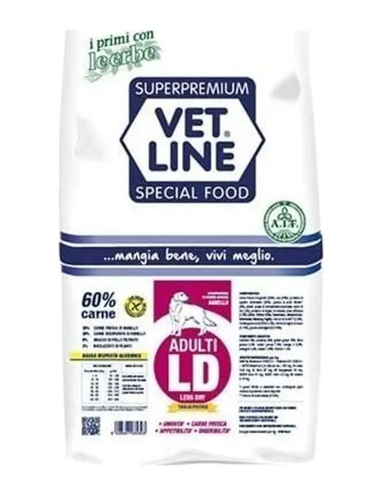 Vet Line cane adulto taglia piccola ld agnello 3 kg  