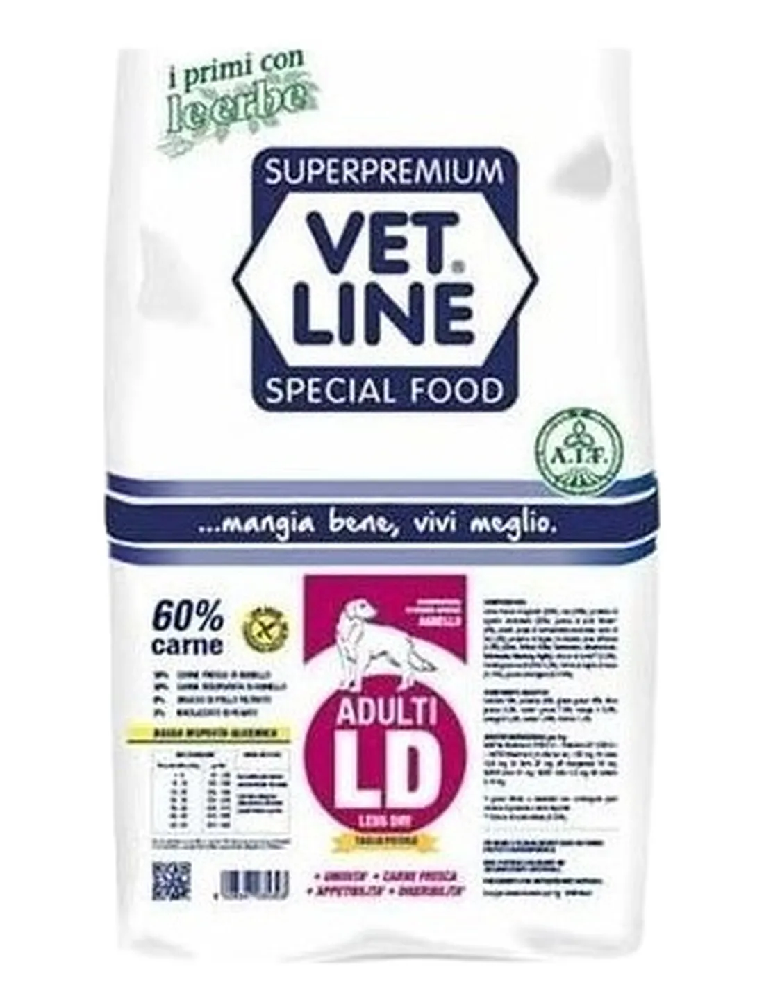 Vet Line cane adulto taglia piccola ld agnello 3 kg  