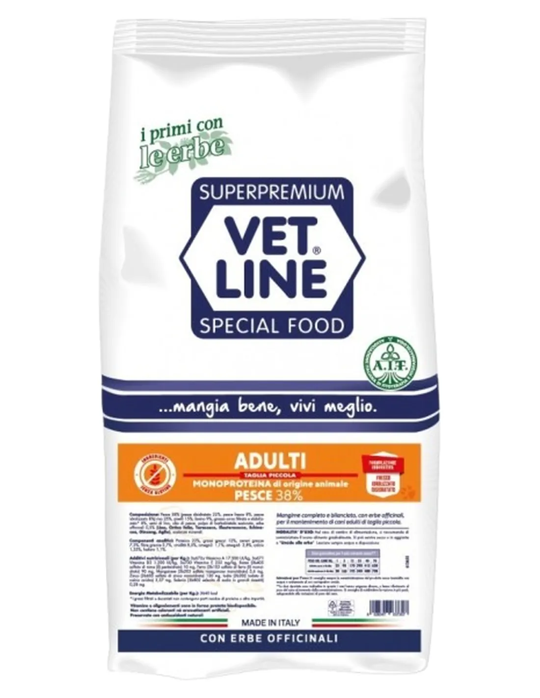 Vet Line cane adulto taglia piccola pesce 3 kg   Vet Line cane adulto taglia piccola pesce 3 kg