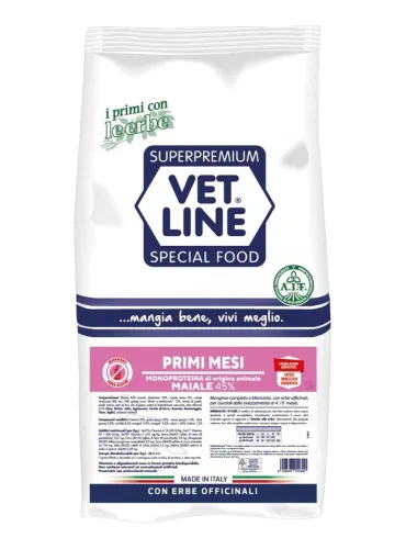 Vet Line cane primi mesi maiale 3 kg