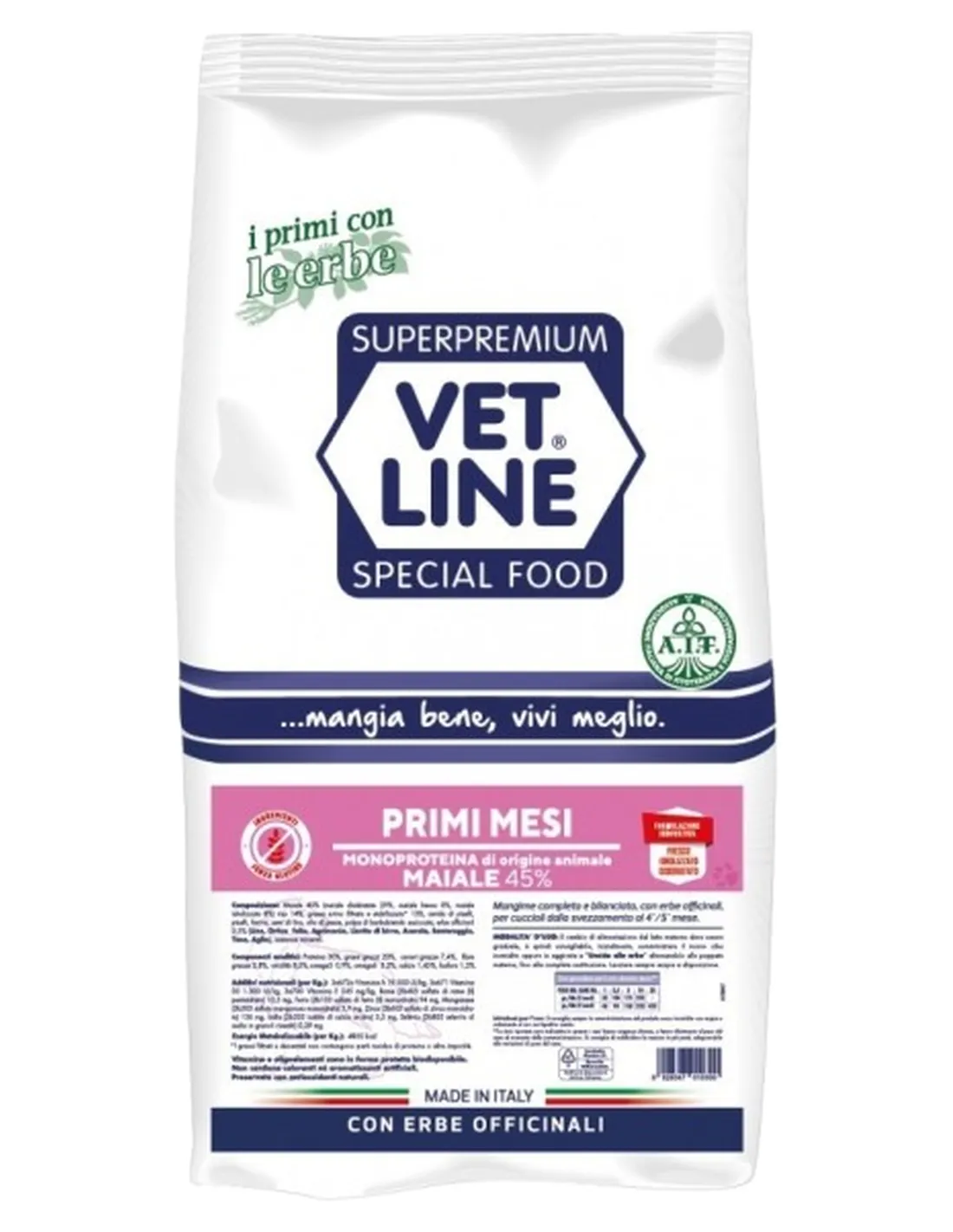 Vet Line cane primi mesi maiale 3 kg  