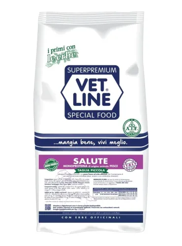 Vet Line cane taglia piccola salute pesce 3 kg  