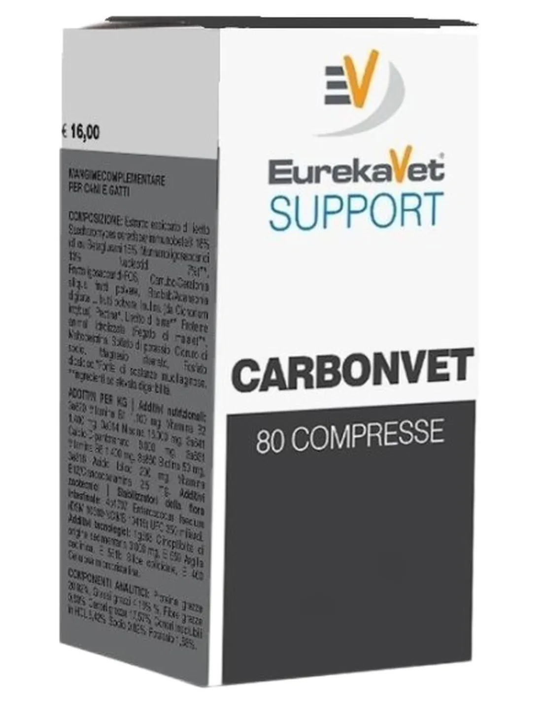 EurekaVet Support carbonvet 80 compresse 500 mg   EurekaVet Support carbonvet 80 compresse 500 mg