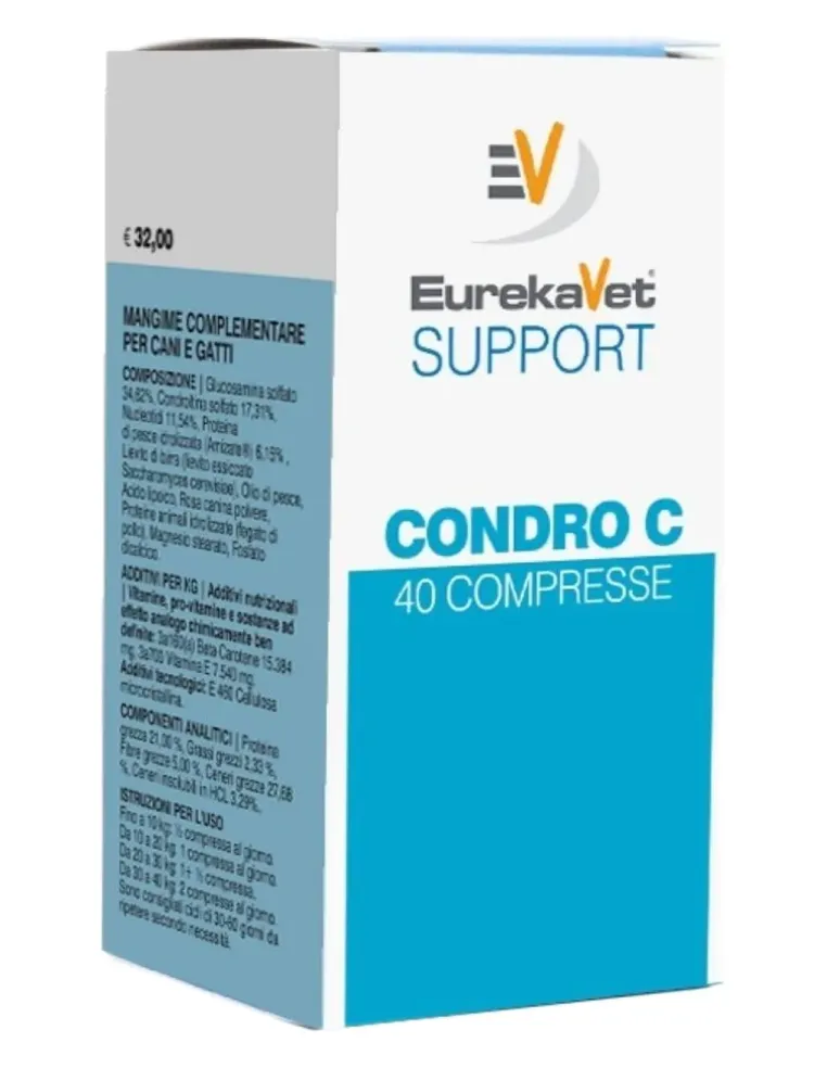 EurekaVet Support condro c crescita 40 compresse 1,3 gr  