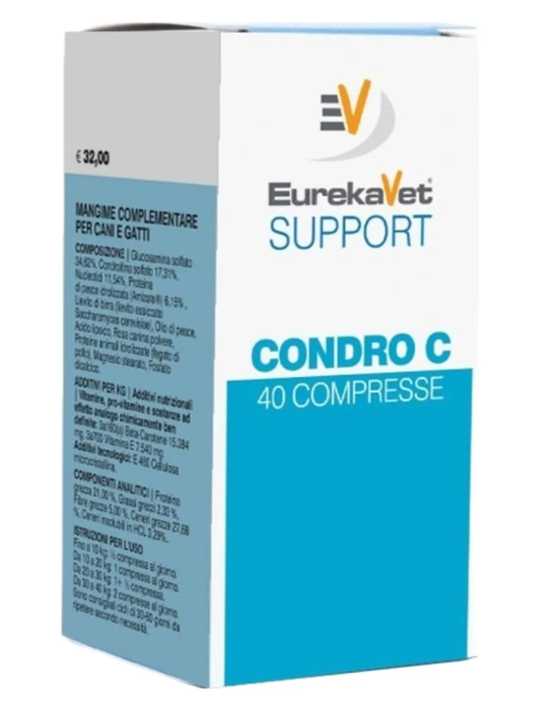 EurekaVet Support condro c crescita 40 compresse 1,3 gr   EurekaVet Support condro c crescita 40 compresse 1,3 gr