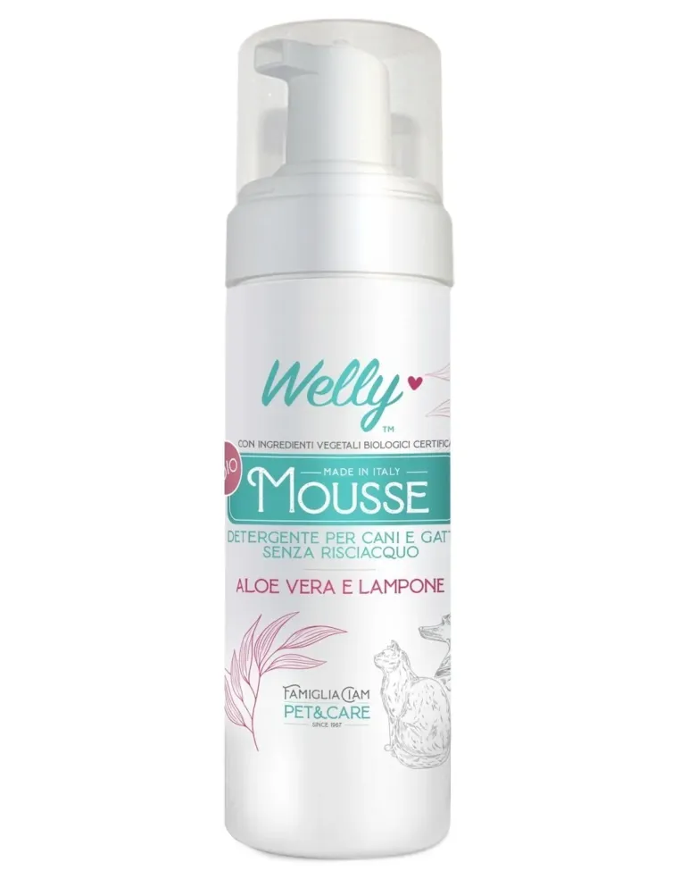 Welly Bio Mousse Detergente Cani E Gatti Aloe Vera E Lampone 150 ml  