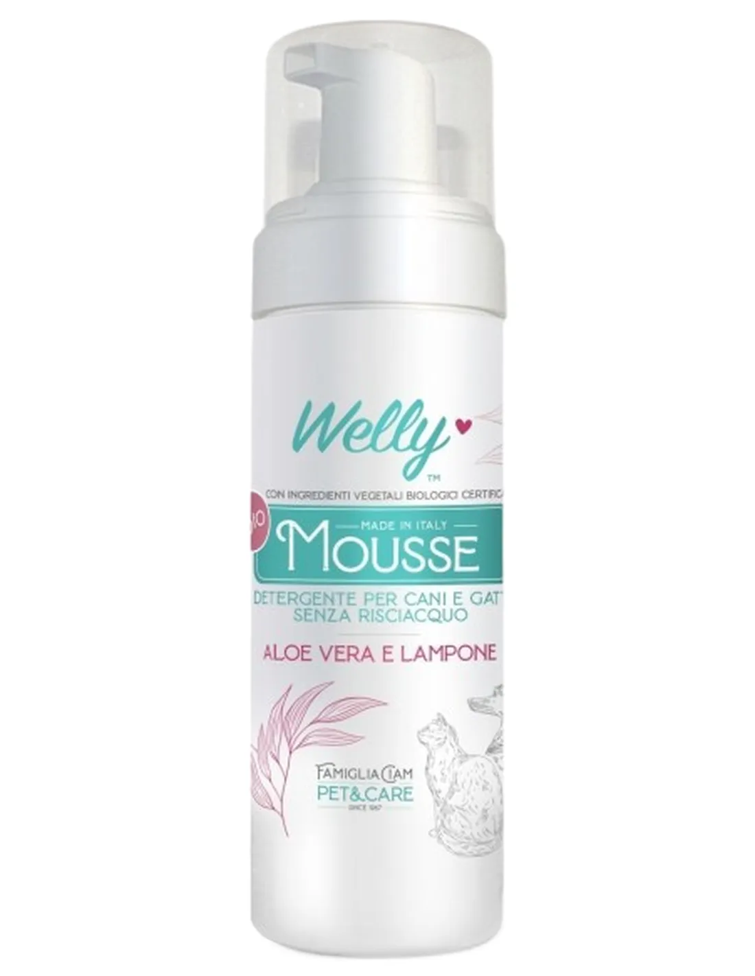Welly Bio Mousse Detergente Cani E Gatti Aloe Vera E Lampone 150 ml  