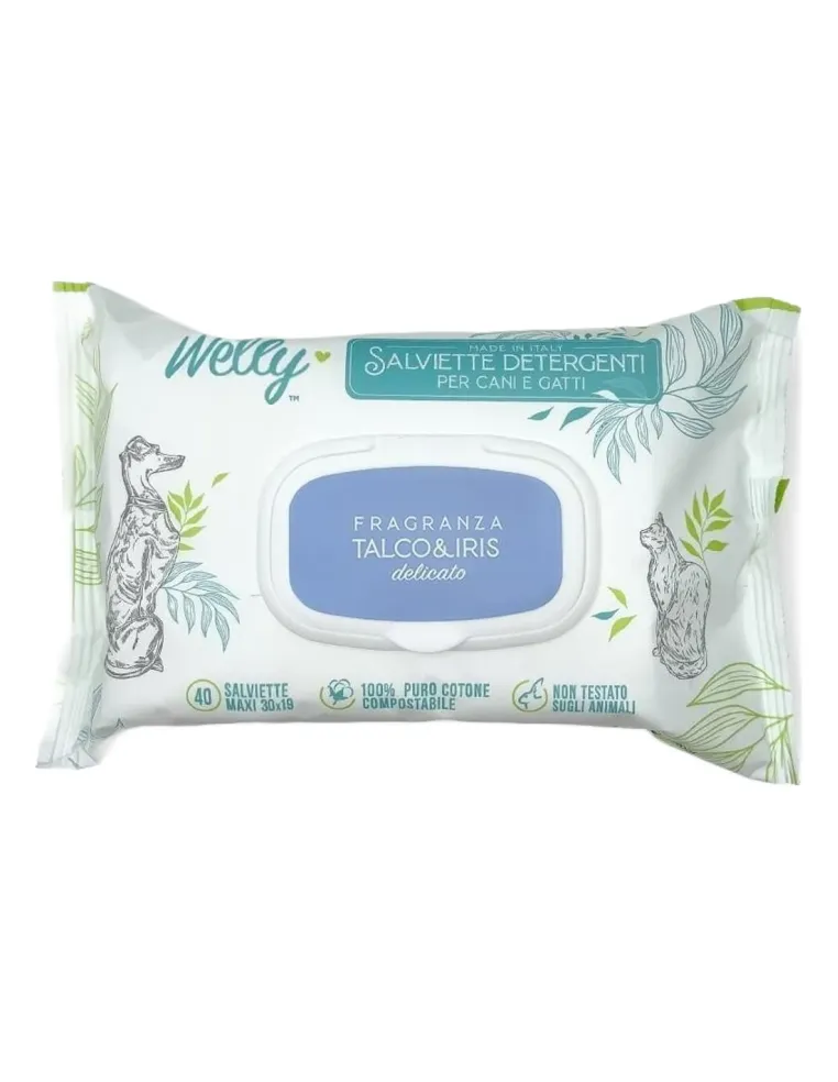 Welly salviette detergenti talco e iris delicato 40 pz  