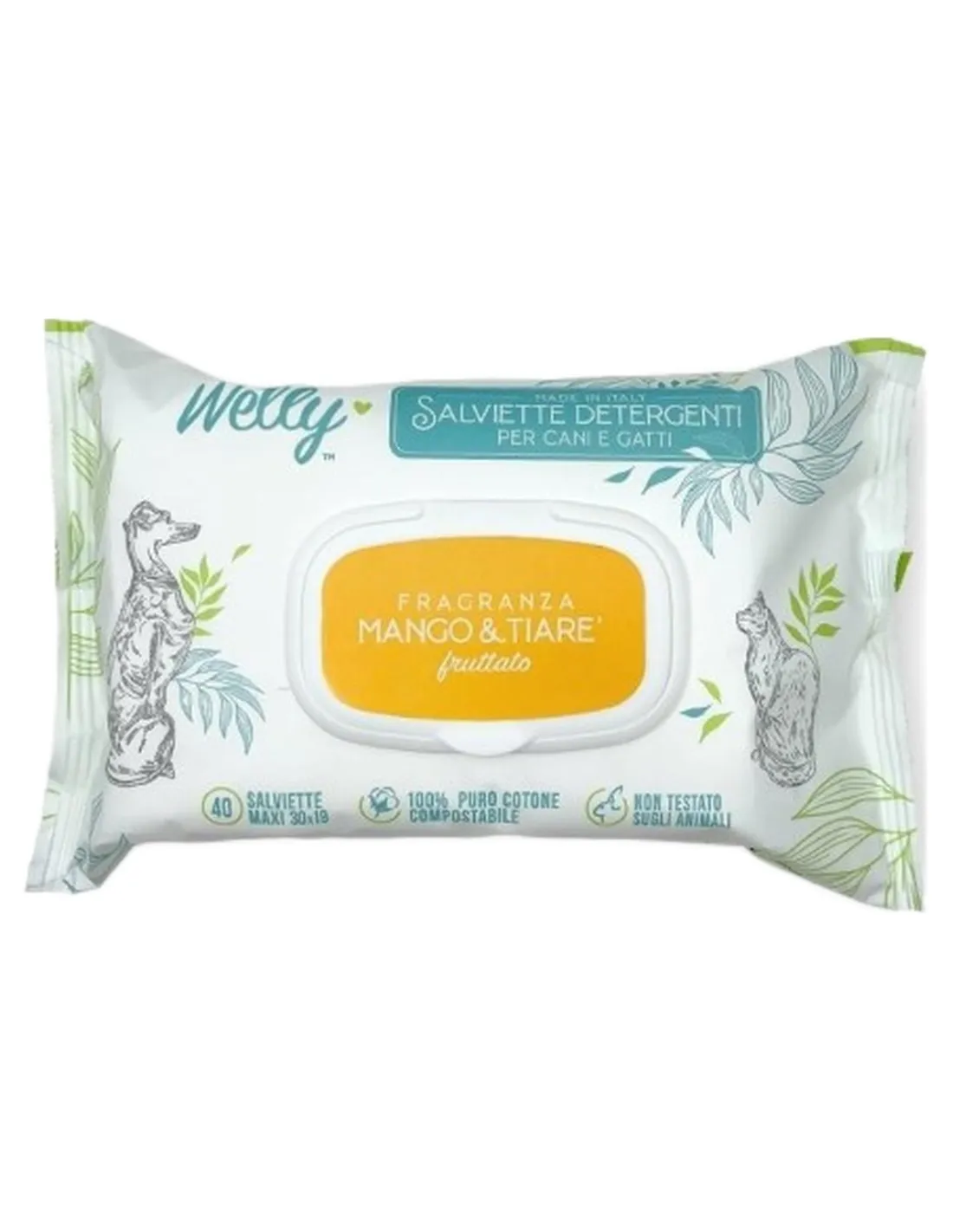 Welly salviette detergenti mango e tiarè fruttato 40 pz   Welly salviette detergenti mango e tiarè fruttato 40 pz