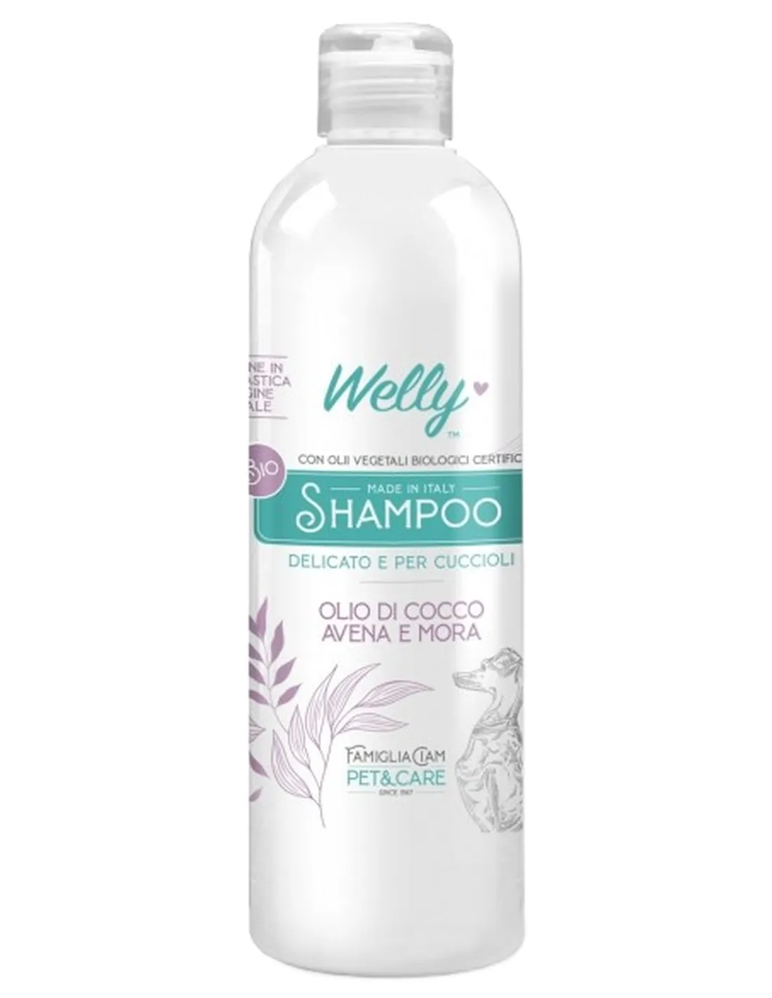Welly Bio Shampoo Delicato E Cuccioli Olio Di Cocco, Avena E Mora 250 ml  
