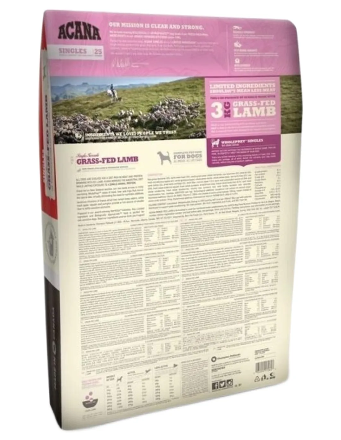 Acana grass-fed lamb dog 2 kg singles 25  