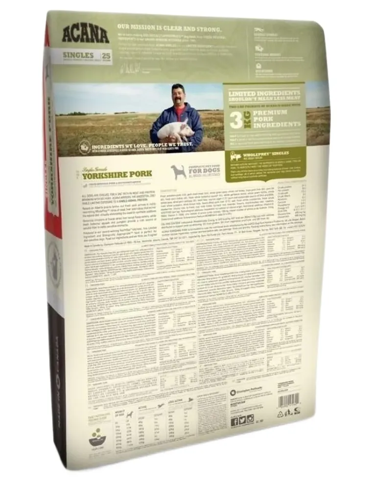 Acana adult yorkshire pork dog 11,4 kg singles 25  