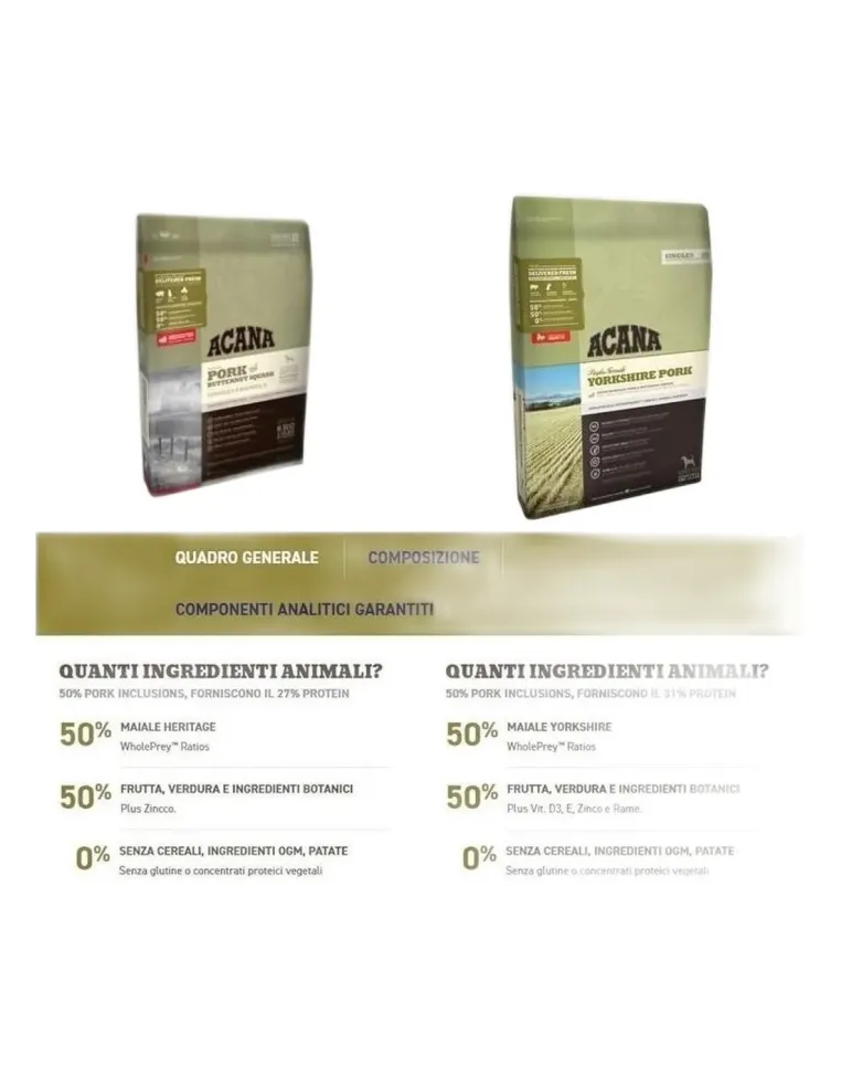 Acana adult yorkshire pork dog 11,4 kg singles 25  