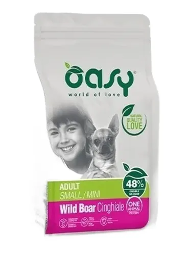Oasy cane adult one protein small mini cinghiale 800 gr