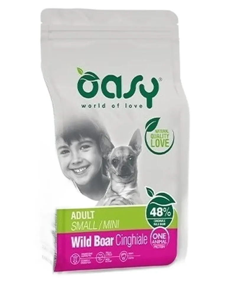 Oasy cane adult one protein small mini cinghiale 800 gr  