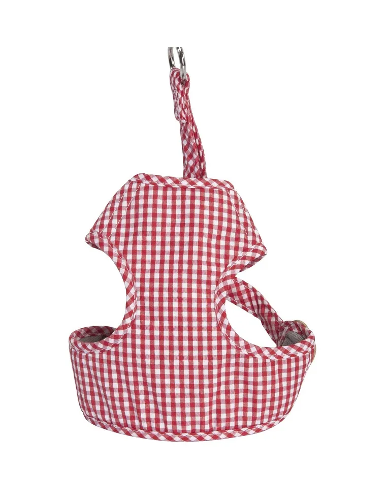 Pettorina e Guinzaglio Quadretto Rosso XS - Camon
