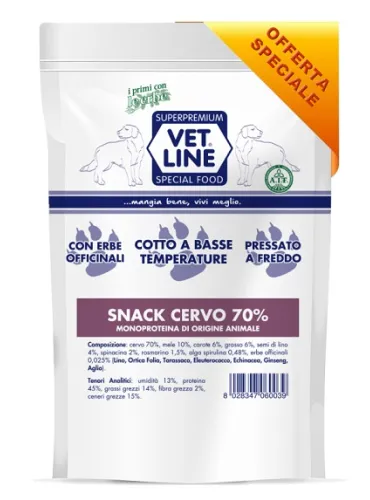 Vet Line Snack Cane Cervo 80 Gr