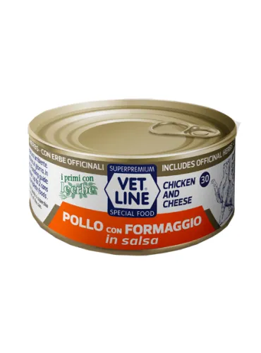 Vet Line Gatto Pollo E Formaggio In Salsa 70 Gr