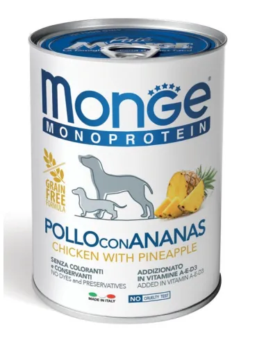 Monge Dog Frut Pollo Riso Ananas 400 Gr
