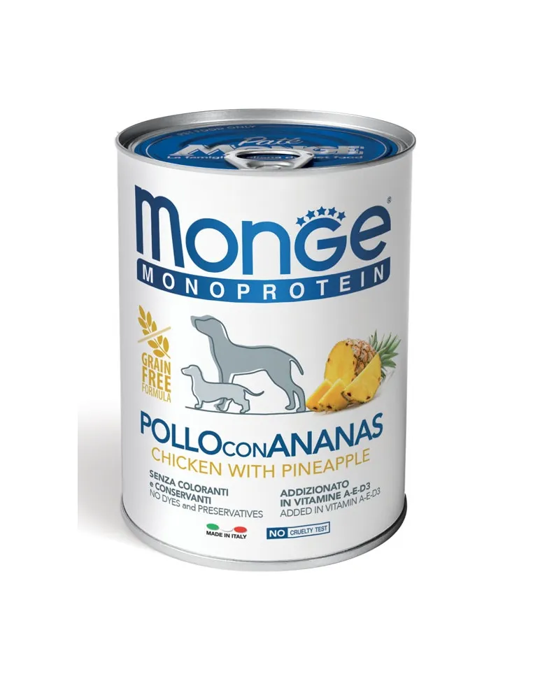 Monge Dog Frut Pollo Riso Ananas 400 Gr