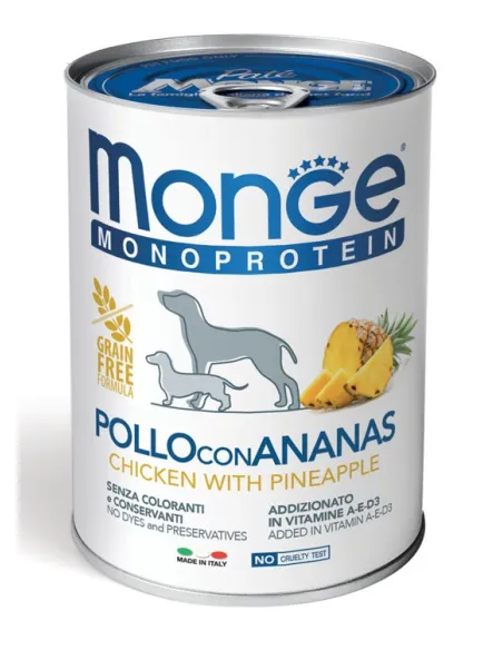 Monge Dog Frut Pollo Riso Ananas 400 Gr