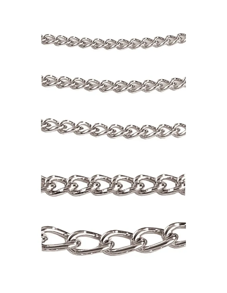 Guinzaglio Nylon e Catena 2.5 x 80 cm Rosso