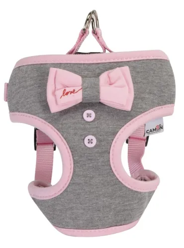 Pettorina Grigia Fiocco Rosa 33-41cm Camon