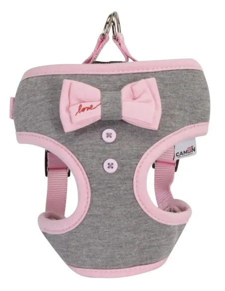 Pettorina Grigia Fiocco Rosa 33-41cm Camon