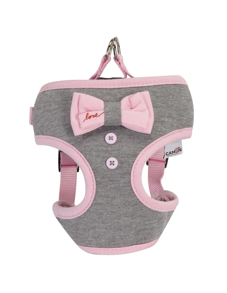 Pettorina Grigia Fiocco Rosa 48-58cm Camon